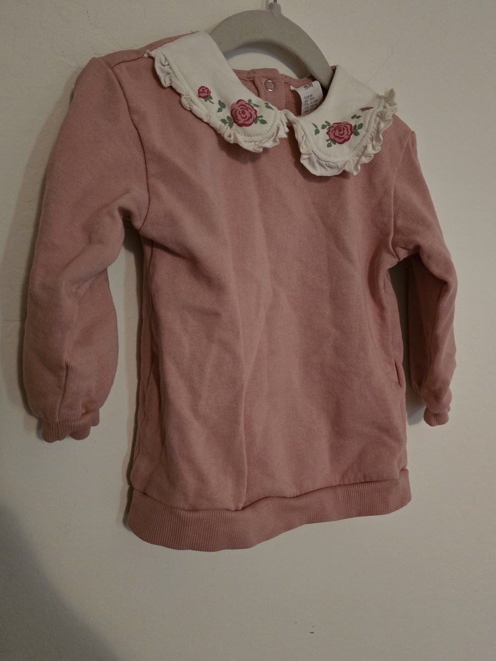 H&M Baby Girl Rose Collar Sweatshirt - 12-18 Months